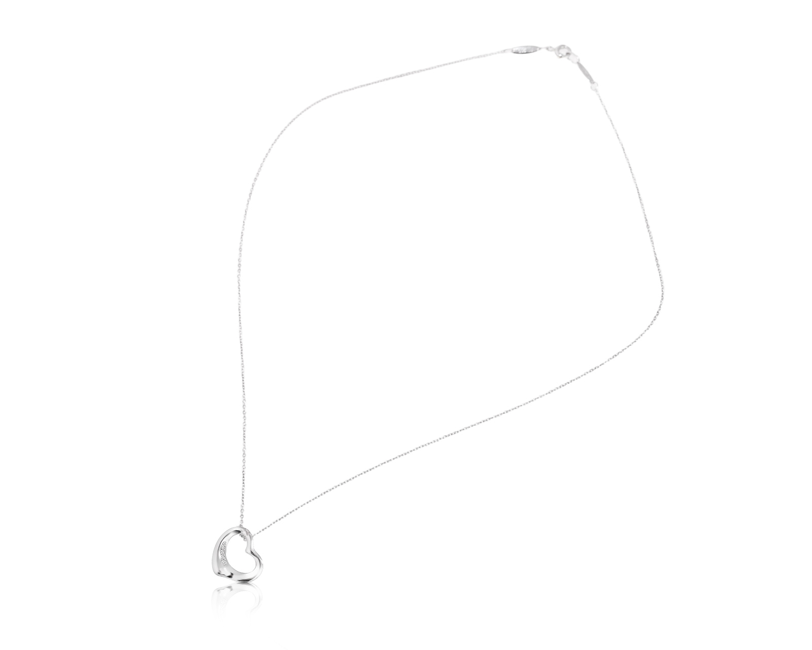 Оригинальный платиновый кулон Tiffany&Co Elsa Peretti Open Heart