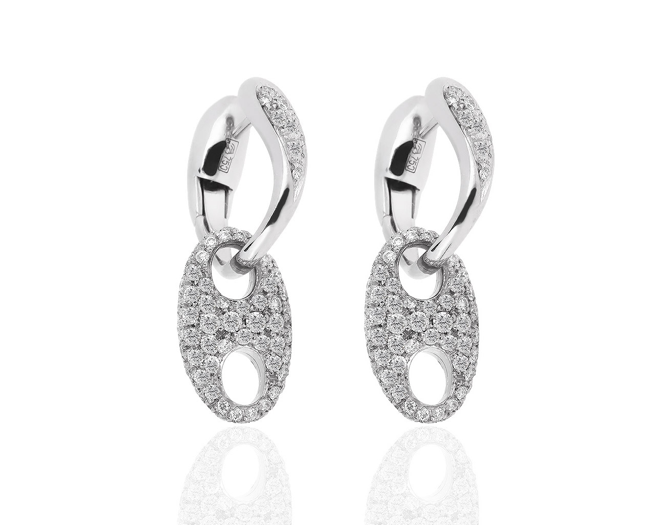 Золотые серьги с бриллиантами 1.57ct Valente Marina 151018/6 Золотые серьги с бриллиантами 1.57ct Valente Marina 151018/6