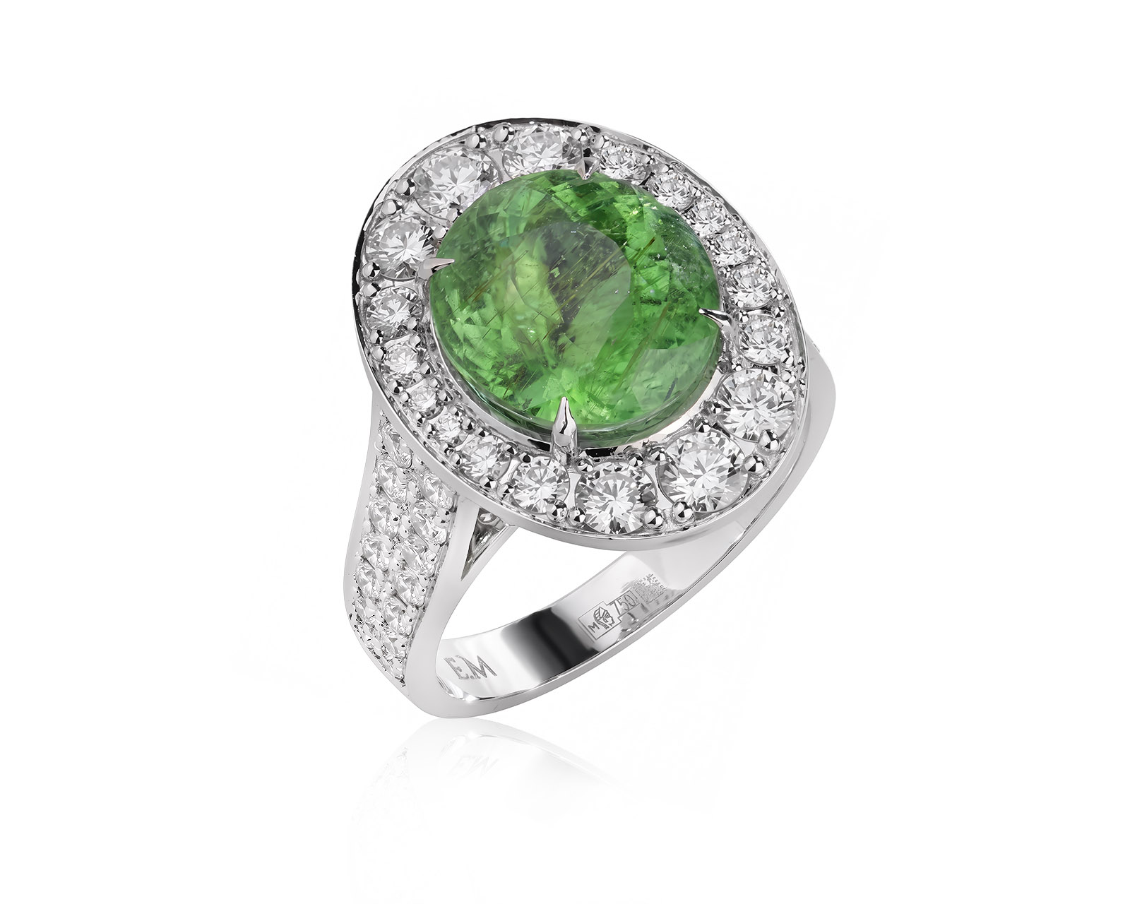 Золотое кольцо с турмалином параиба 5.45ct Evgeny Matveev 150926/Б365