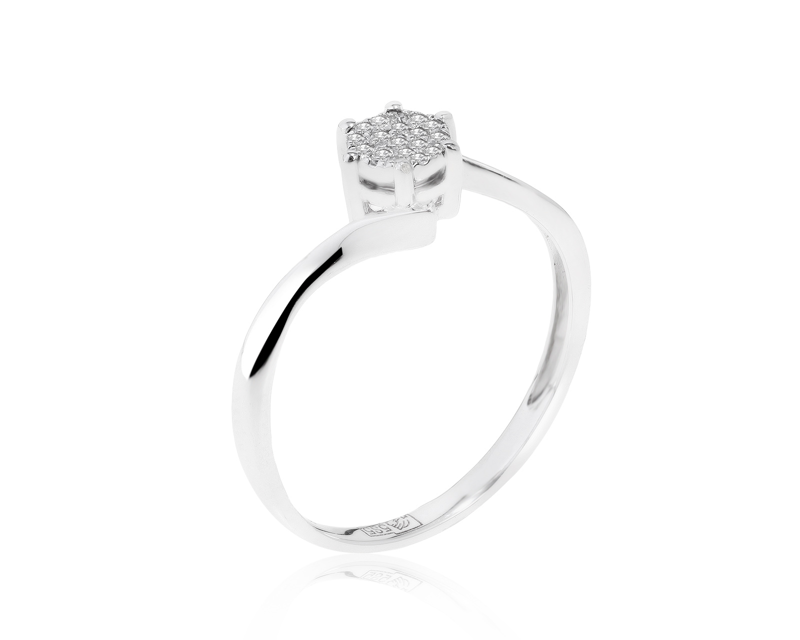 Модное золотое кольцо с бриллиантами 0.06ct 130817/12