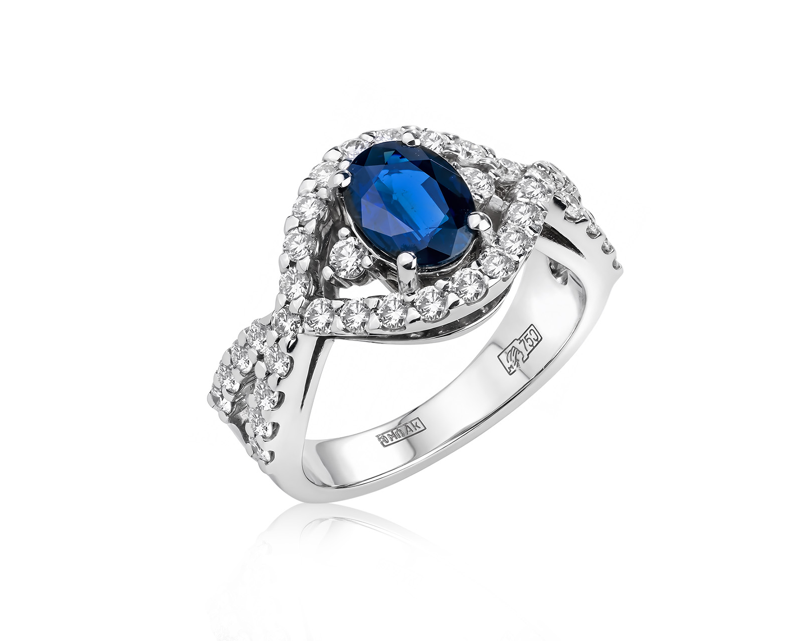 Оригинальное золотое кольцо с сапфиром 1.45ct Lykov`s Jewellery 040626/КМ397