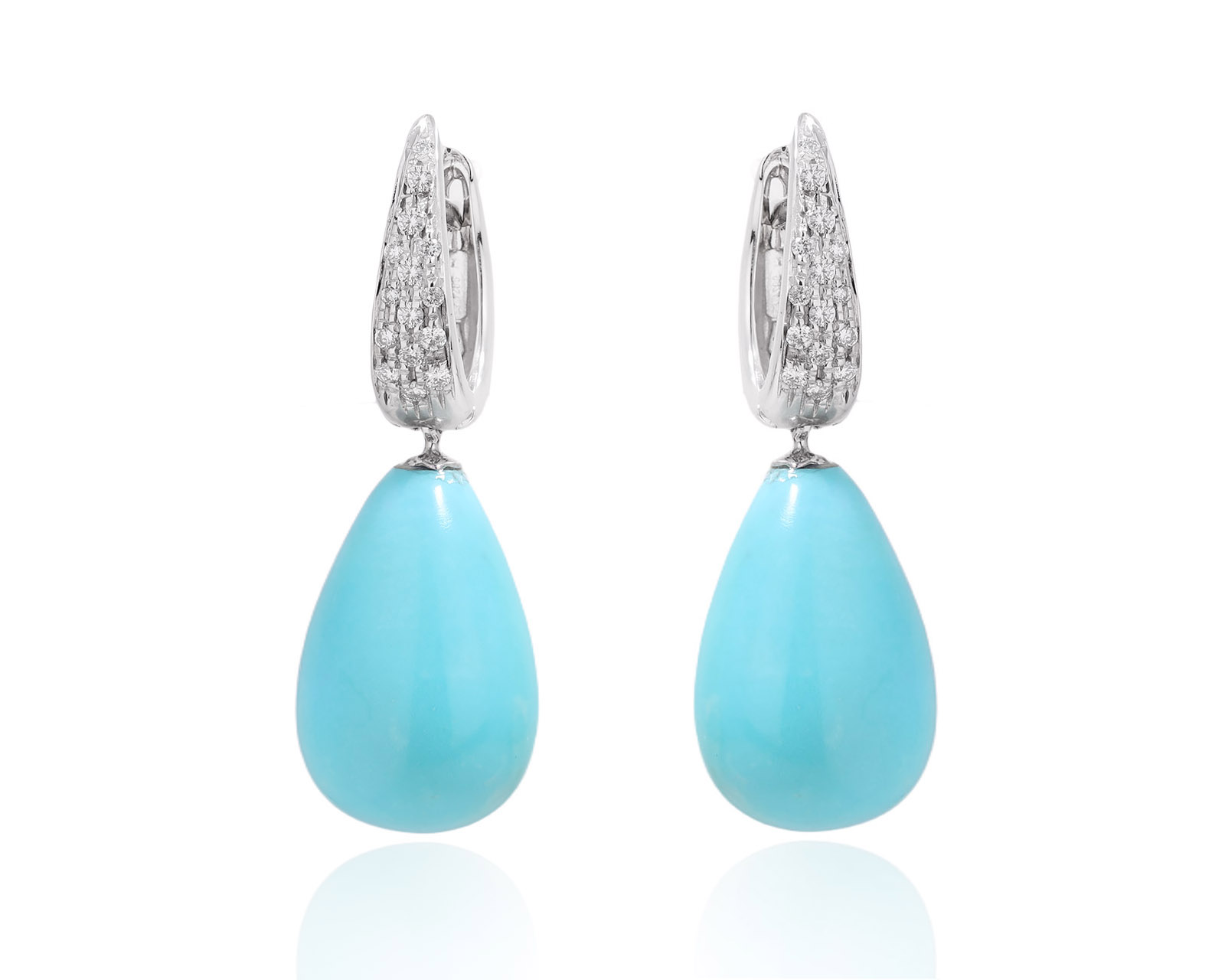 Оригинальные золотые серьги с бирюзой 30.00ct Giampiero Fiorini 280125/2