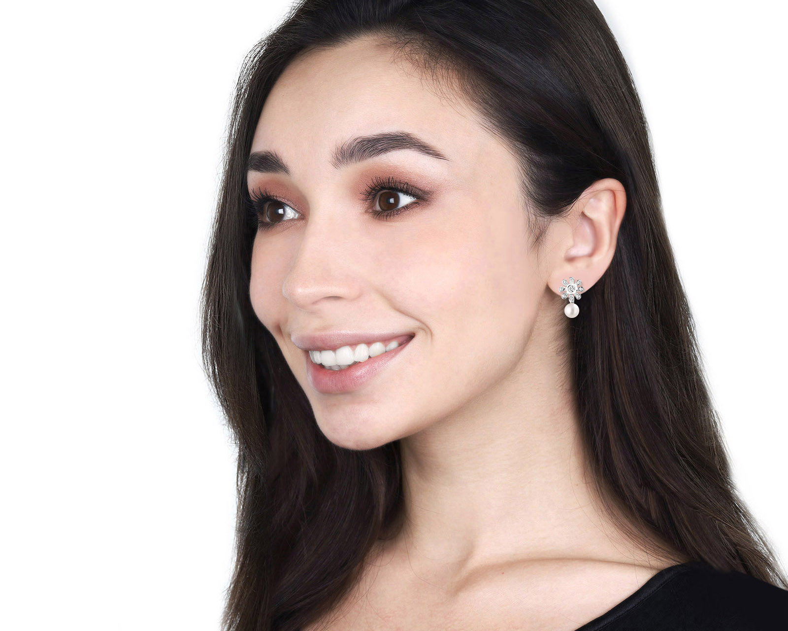 Оригинальные платиновые серьги с жемчугом 5.15 мм Tiffany&Co Paloma Picasso