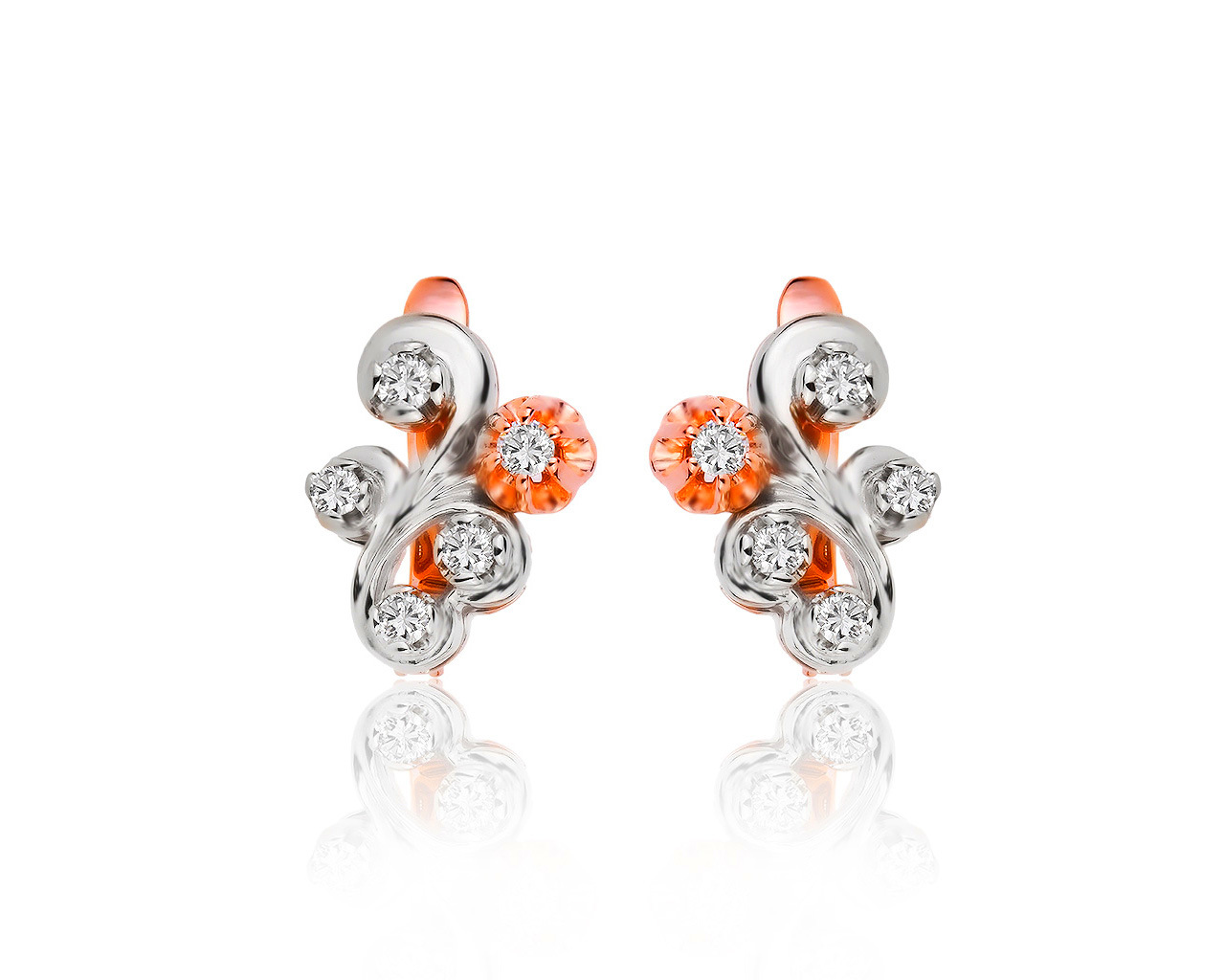 Превосходные золотые серьги с бриллиантами 0.50ct 051019/12