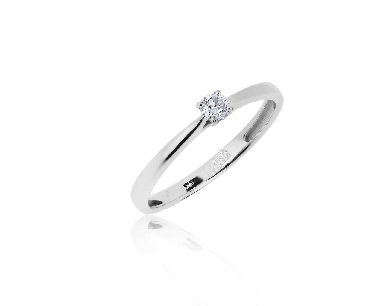 Потрясающее золотое кольцо с бриллиантом 0.10ct 160220/5