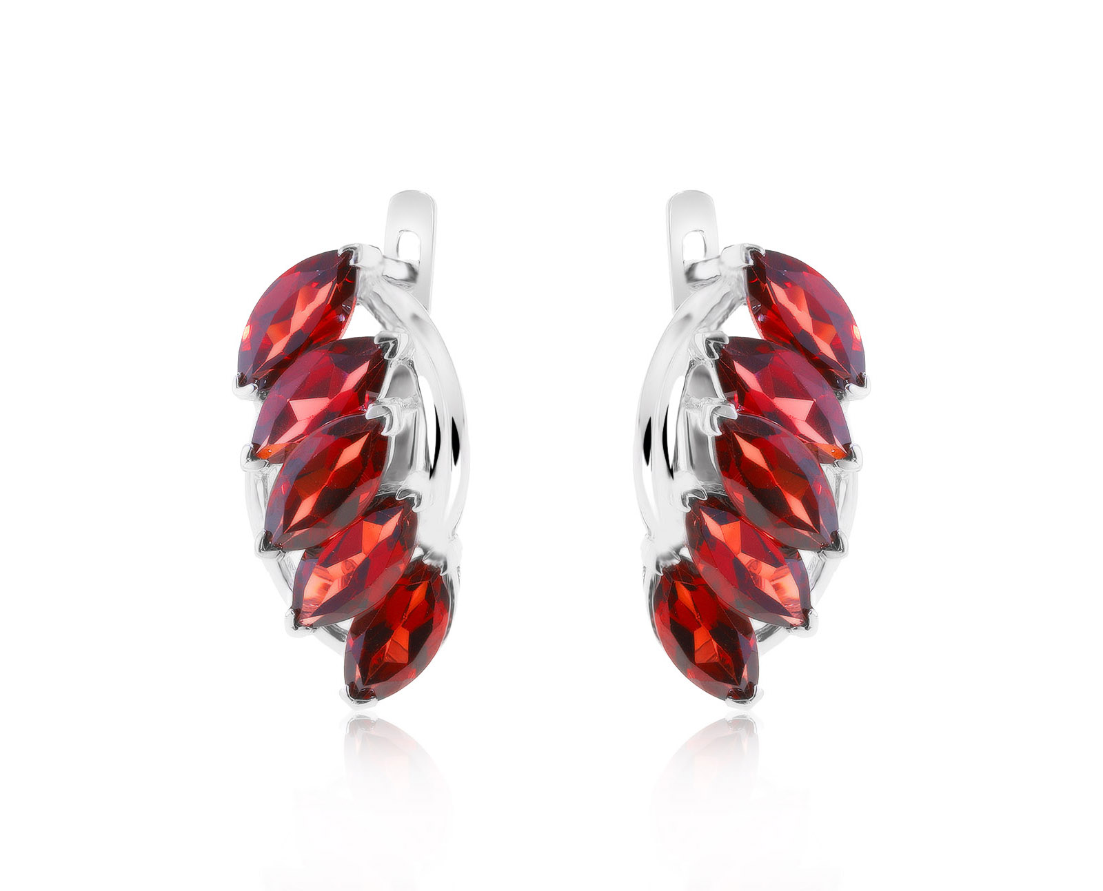 Великолепные золотые серьги с гранатами 5.25ct 200821/7 Великолепные золотые серьги с гранатами 5.25ct 200821/7
