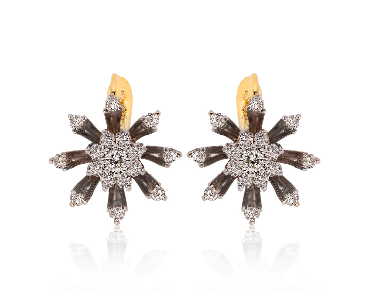 Изысканные золотые серьги с бриллиантами 1.84ct 180720/3