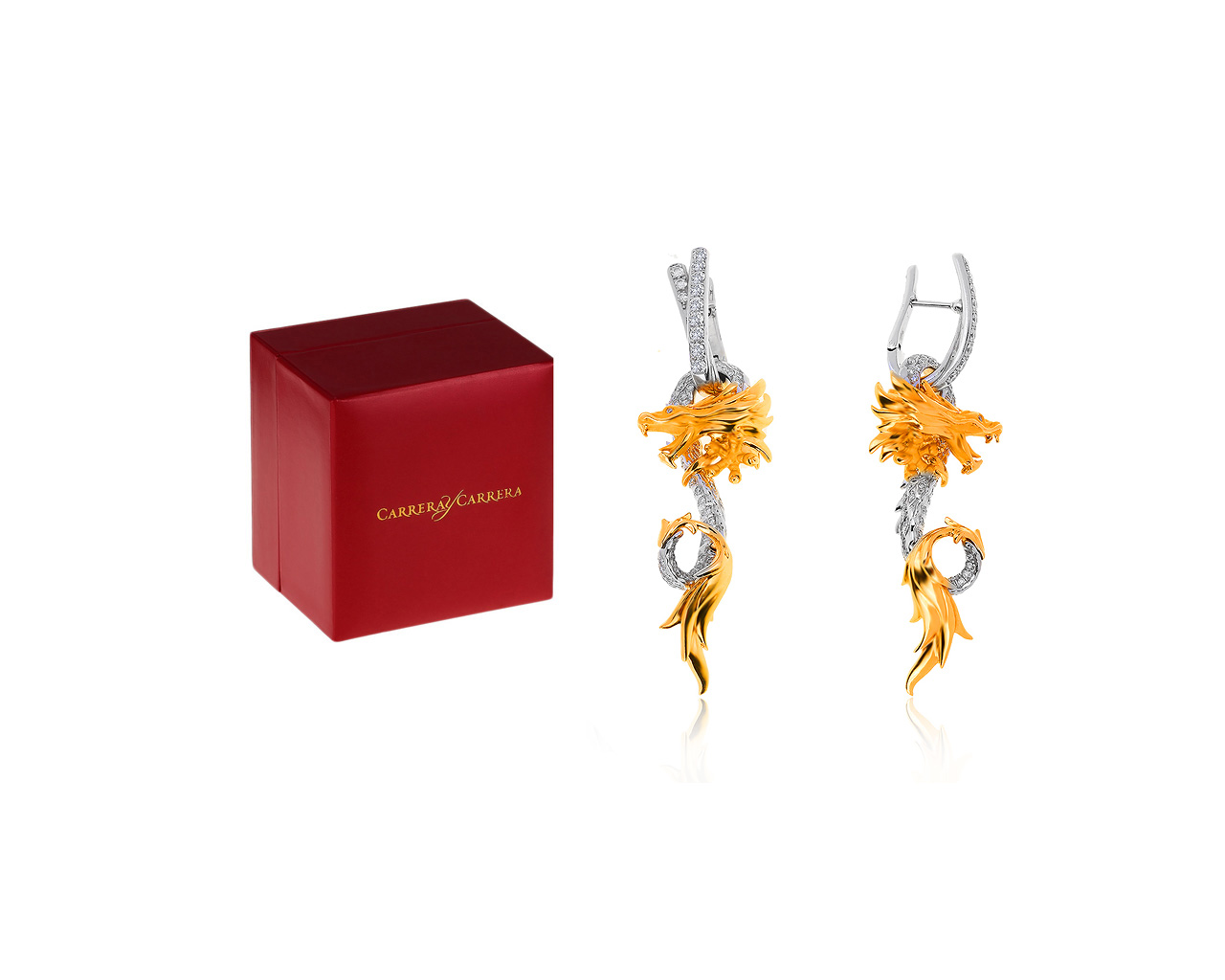 Оригинальные золотые серьги с бриллиантами 1.04ct Carrera y Carrera