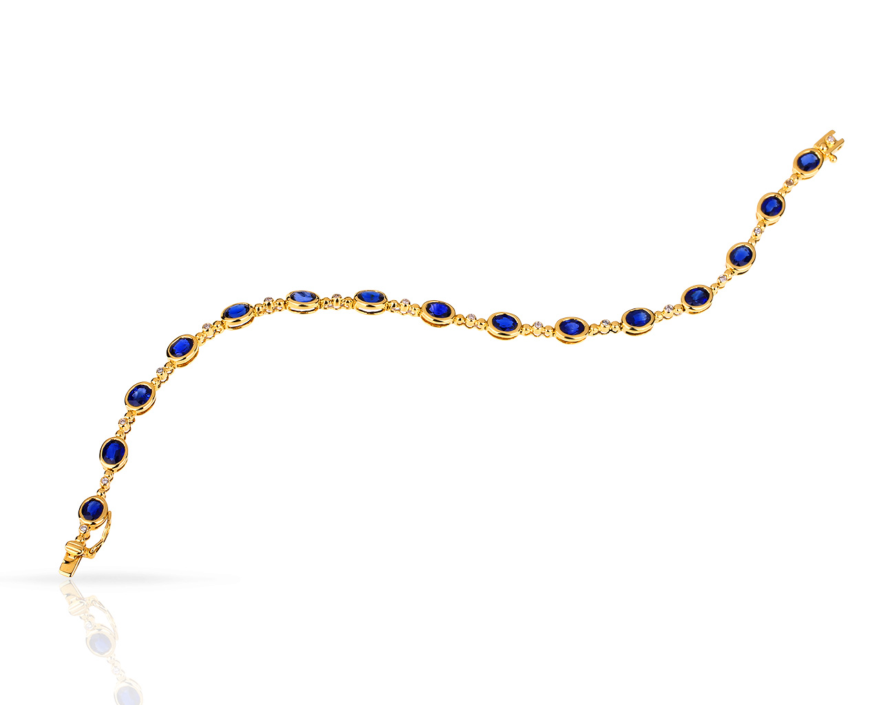 Итальянский золотой браслет с сапфирами 6.85ct 240318/10