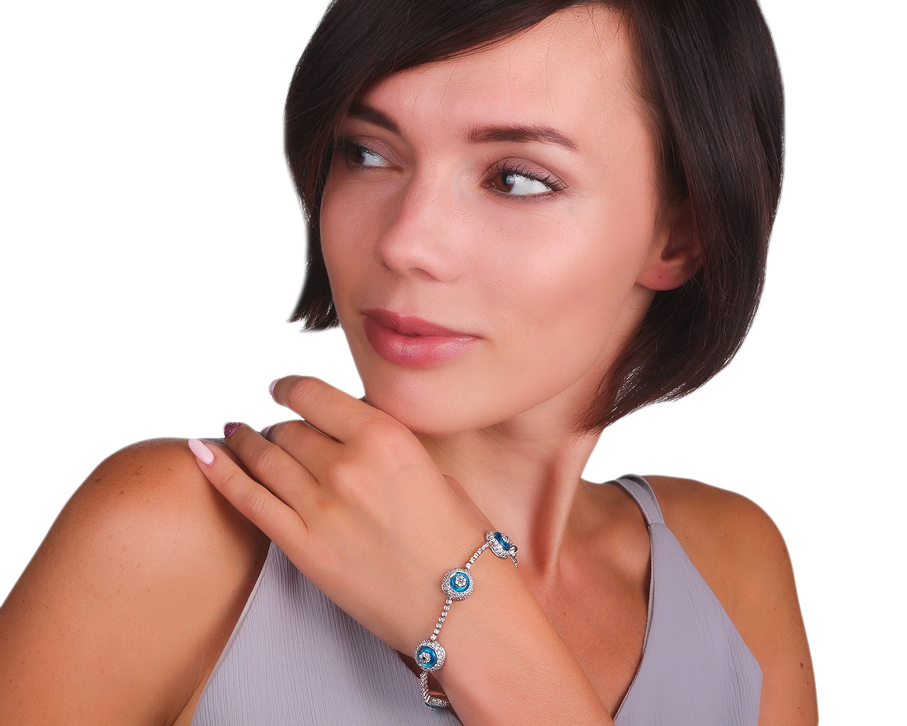 Яркий золотой браслет с эмалями и бриллиантами 3.66ct