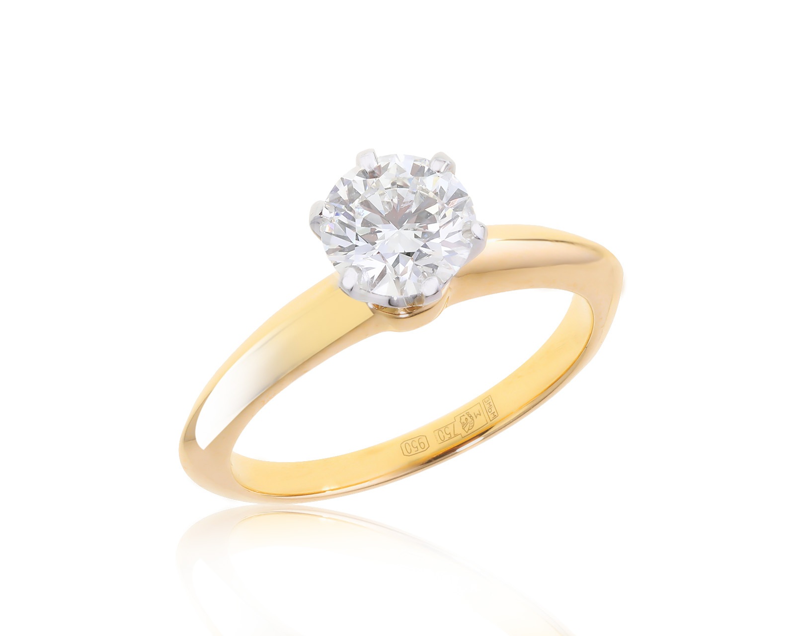 Оригинальное золотое кольцо с бриллиантом 0.91ct Tiffany&Co