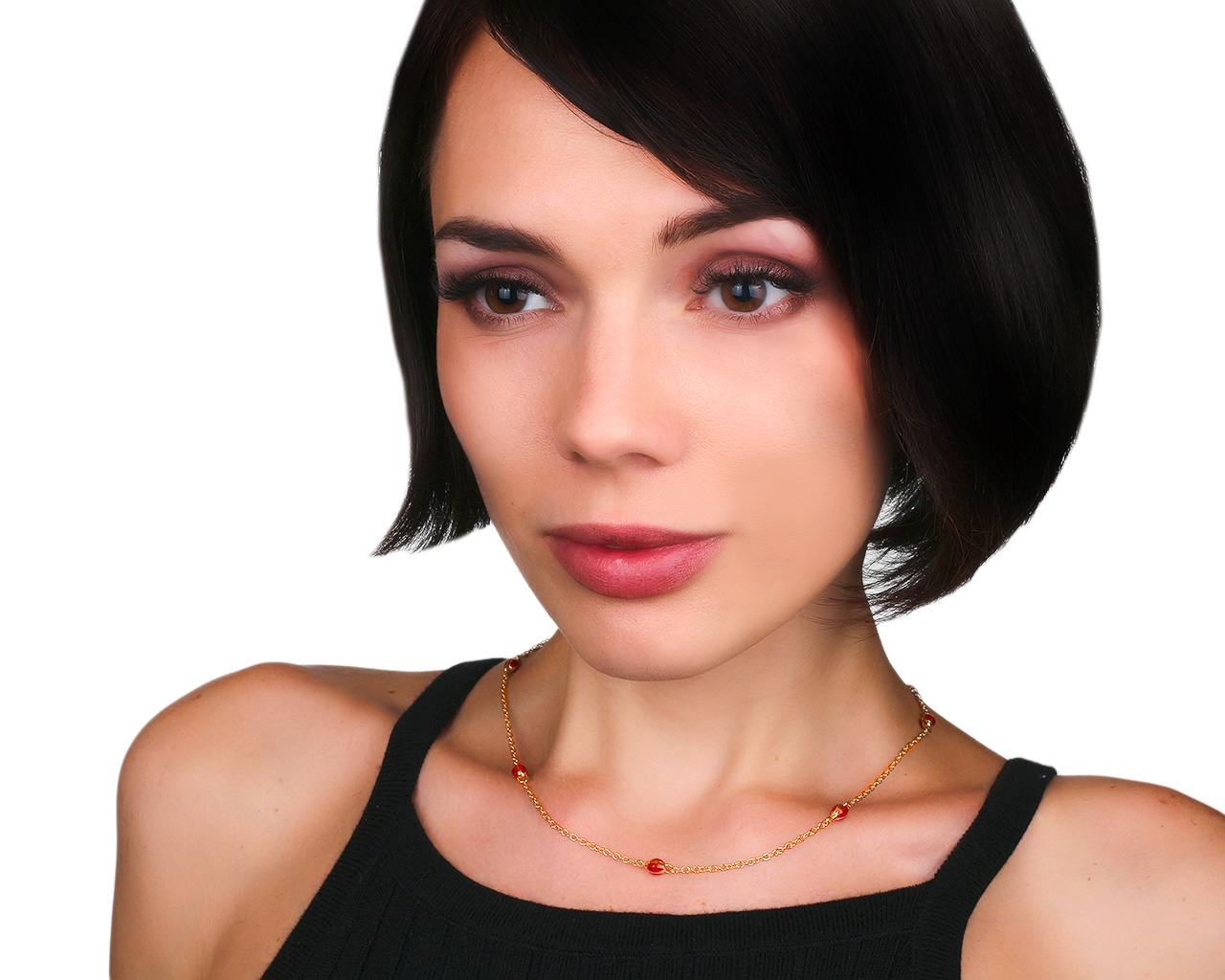 Оригинальное золотое колье Aaron Basha Ladybug