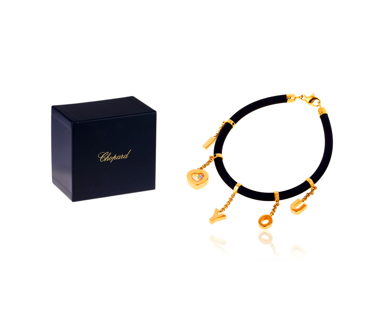 Прекрасный браслет с золотыми шармами Chopard Happy Diamonds