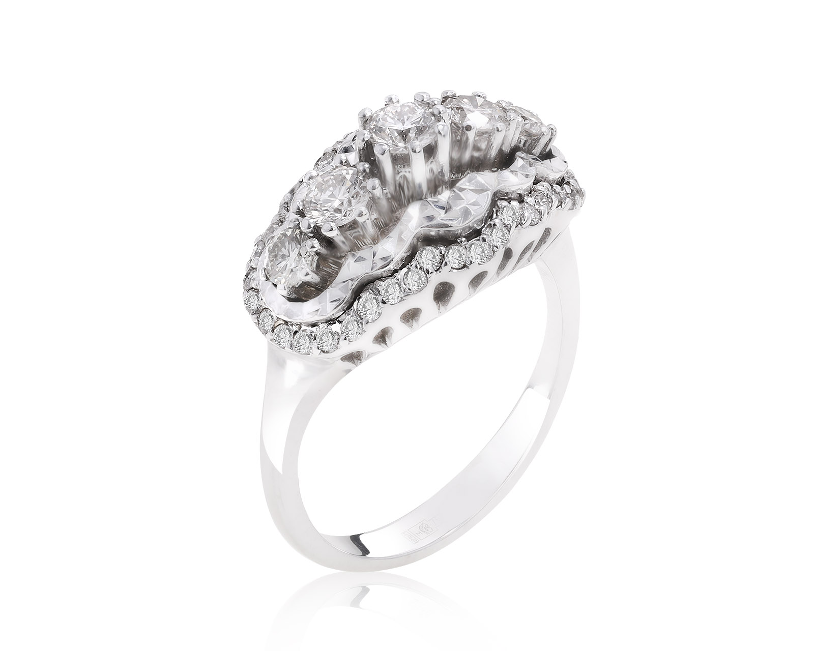 Престижное золотое кольцо с бриллиантами 1.08ct 220122/1