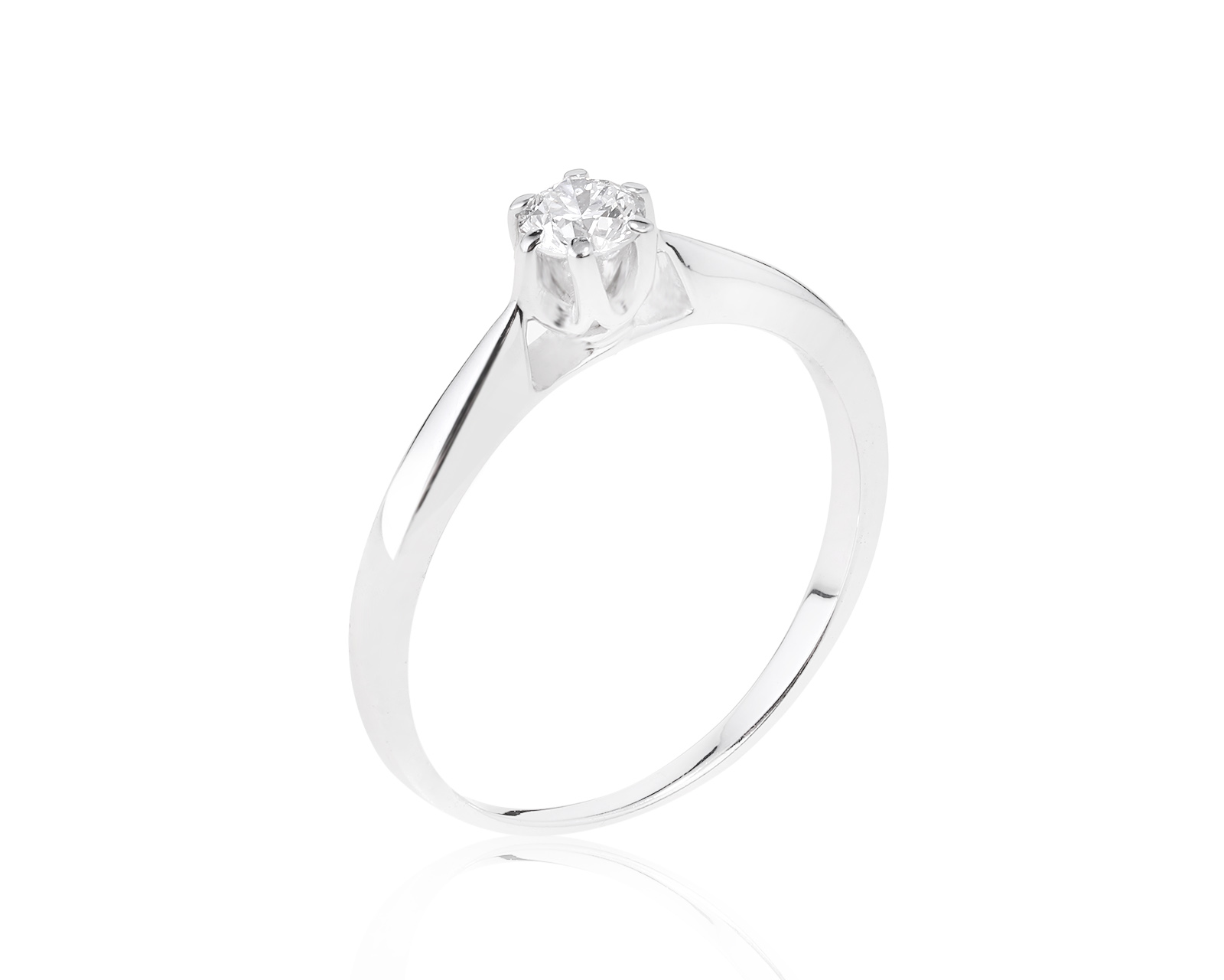 Стильное золотое кольцо с бриллиантом 0.18ct 261221/6