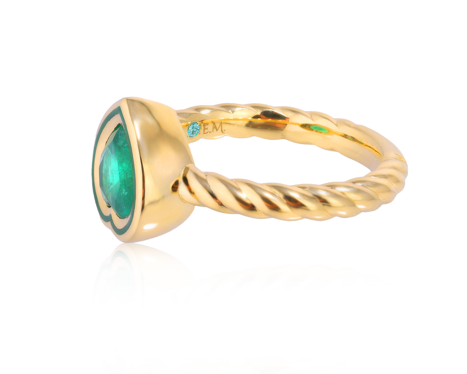 Золотое кольцо с изумрудом 1.34ct Evgeny Matveev