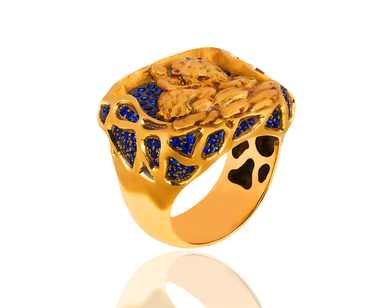 Солидное золотое кольцо с сапфирами 2.35ct 040519/8