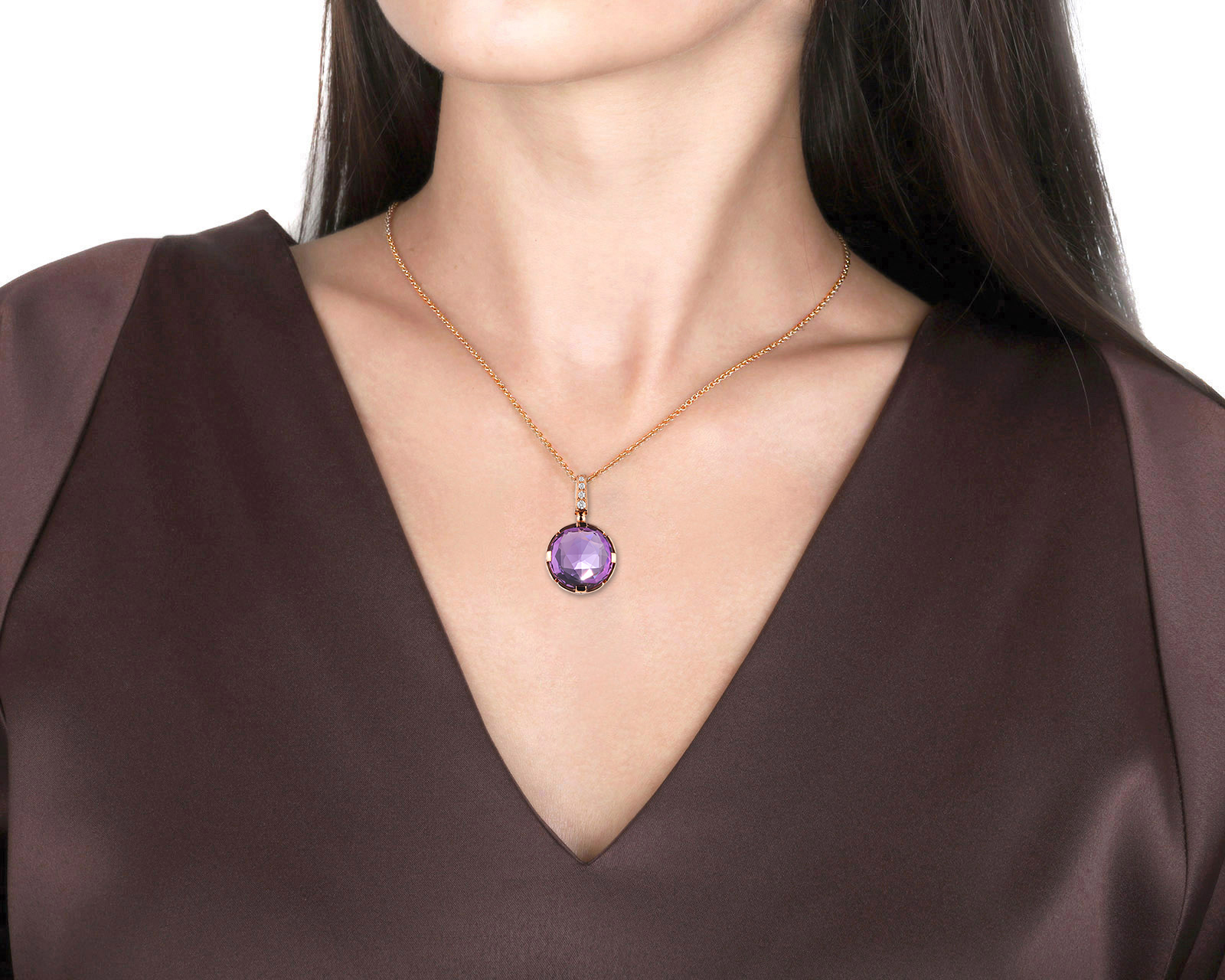 Оригинальное золотое колье с аметистом 9.50ct Bvlgari Parentesi Cocktail