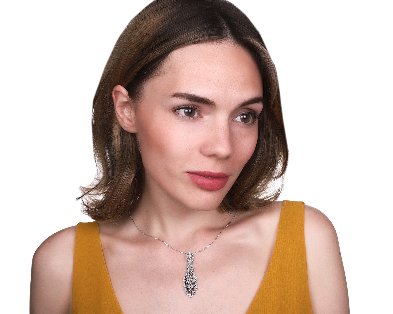 Стильный золотой кулон с бриллиантами 1.70ct