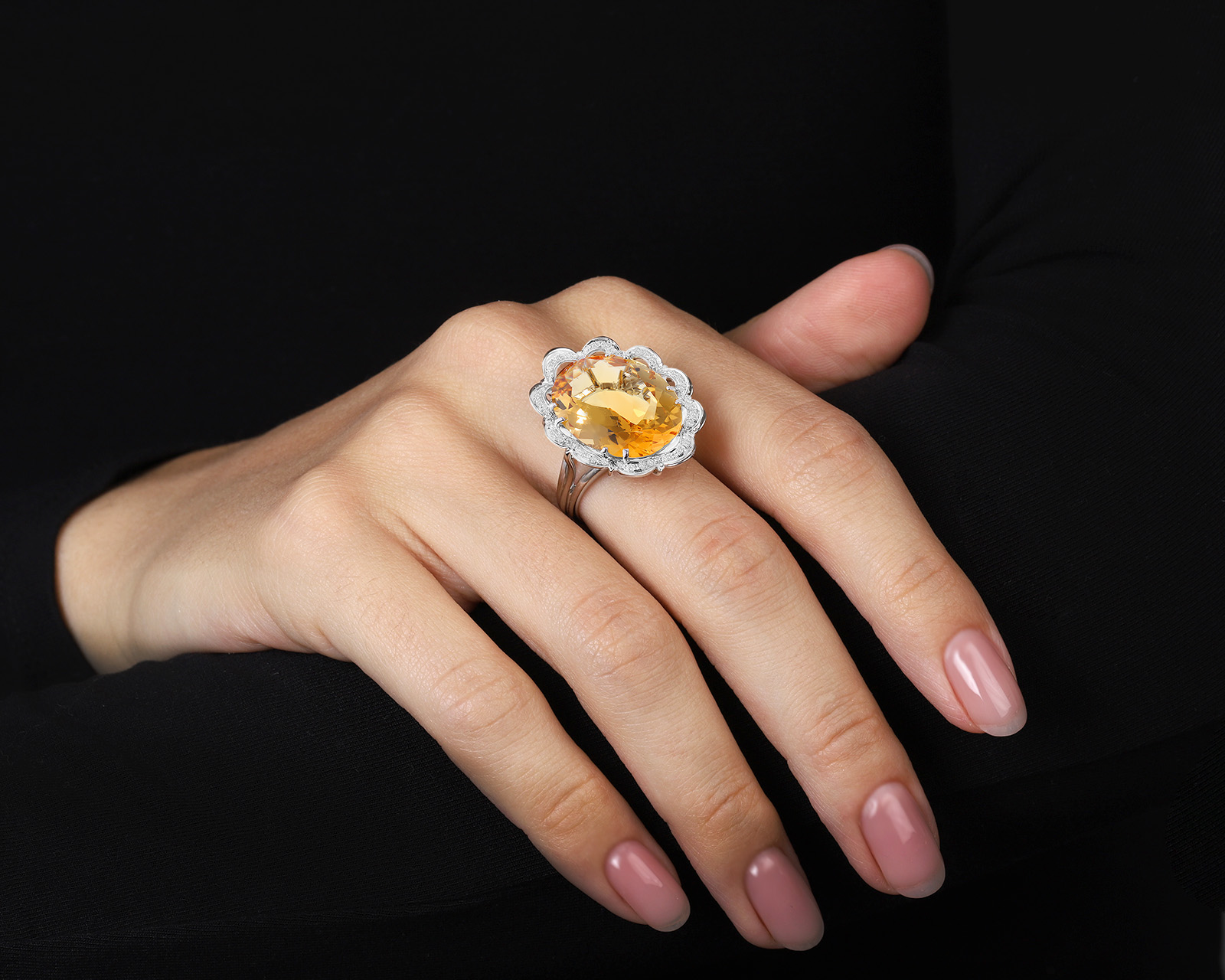 Оригинальное золотое кольцо с цитрином 16.50ct Piero Maccarini