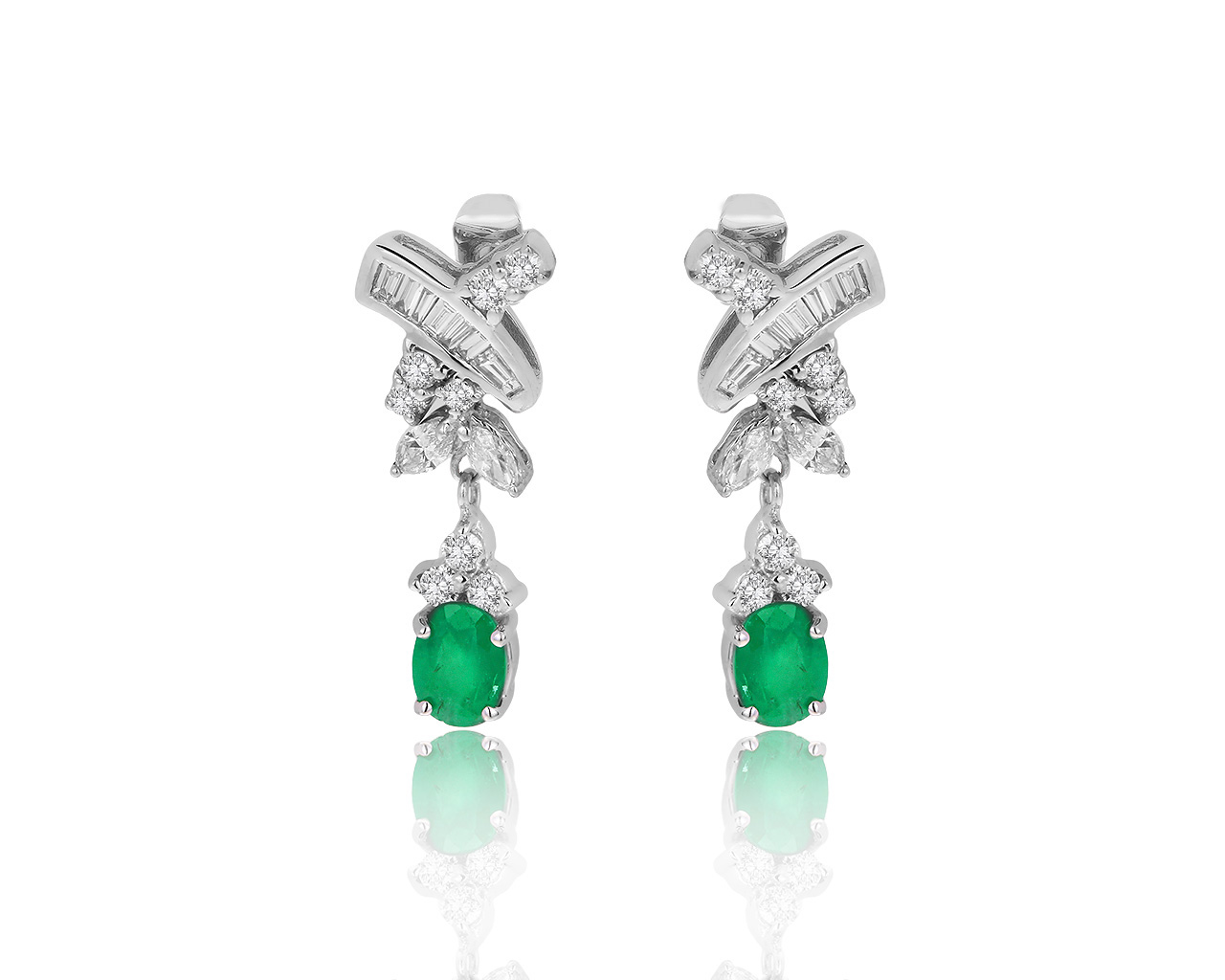 Завораживающие золотые серьги с изумрудами 1.70ct 060919/8