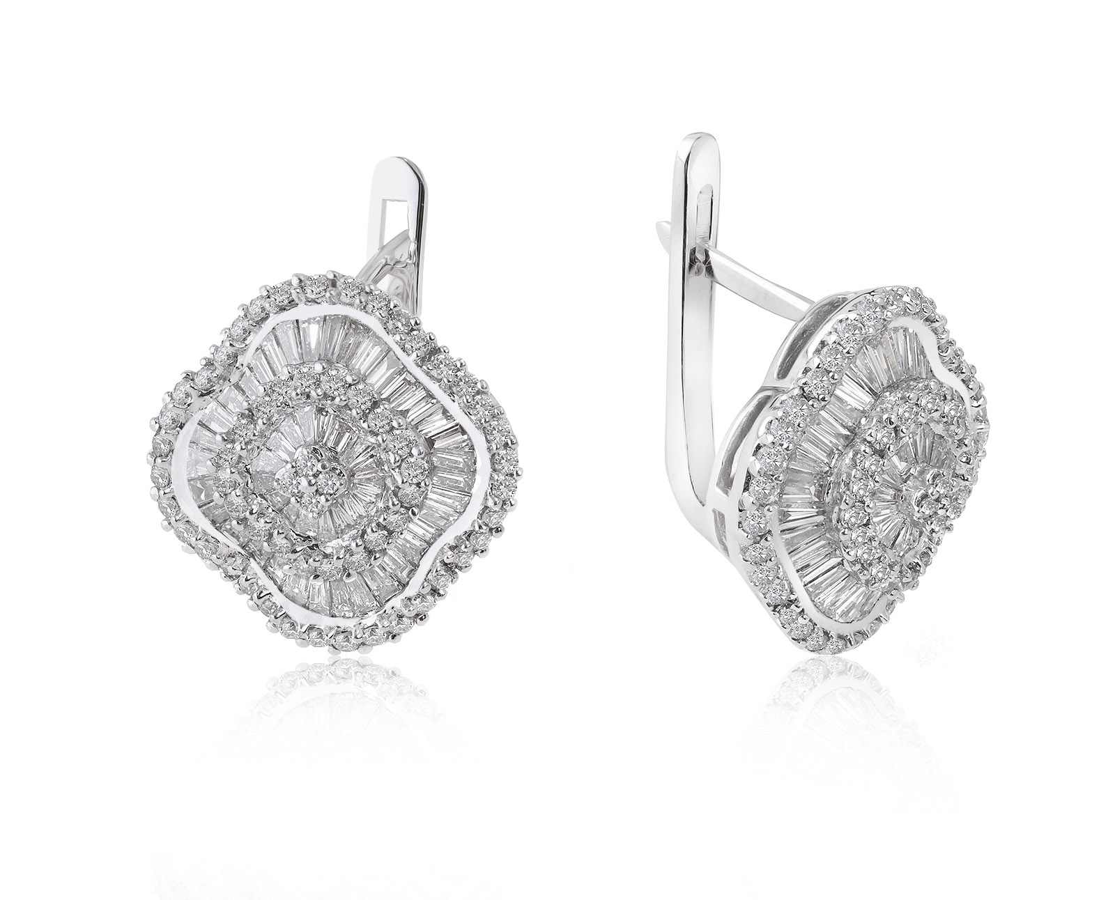Великолепные золотые серьги с бриллиантами 3.16ct 280821/2