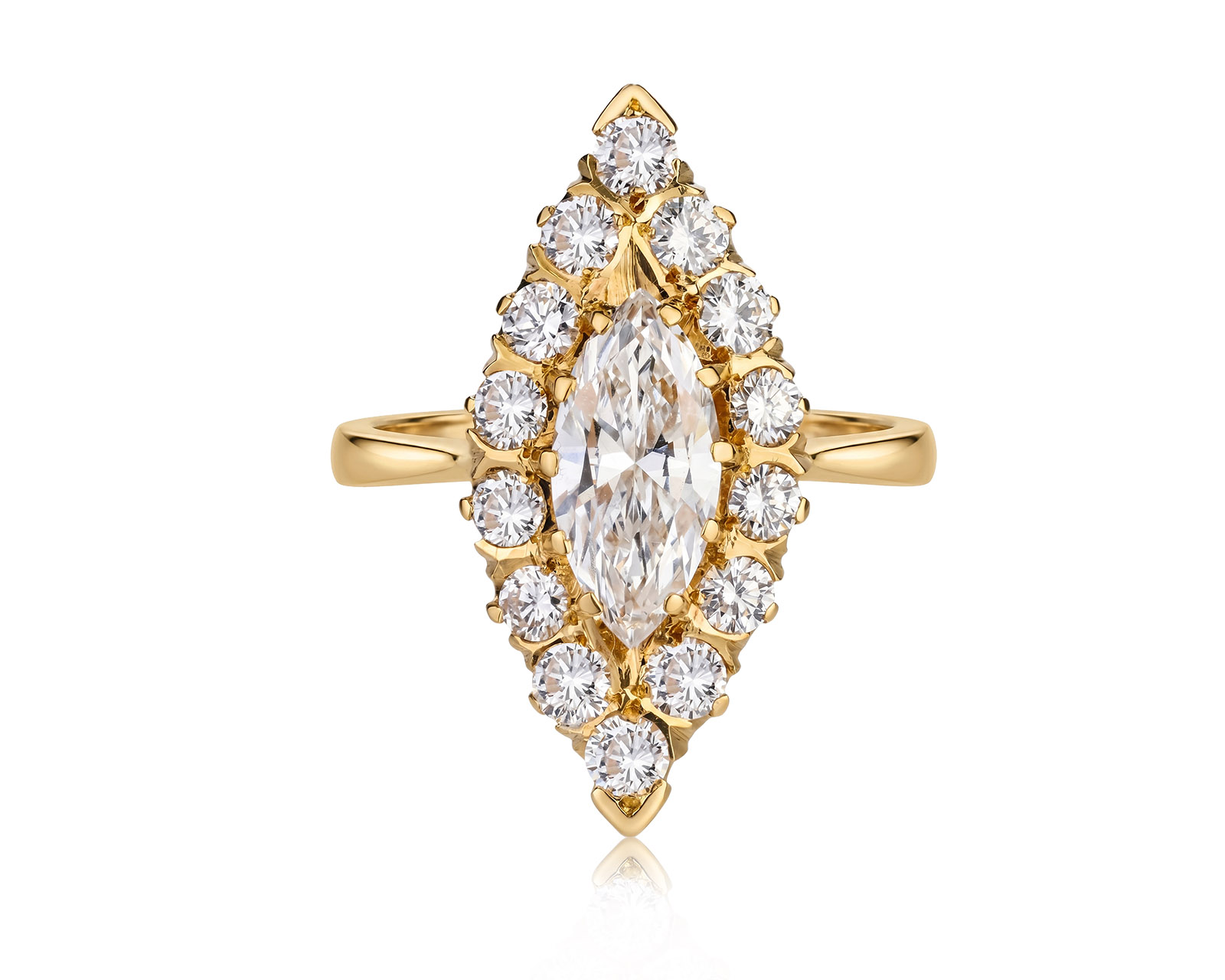 Золотое кольцо с бриллиантами 1.26ct