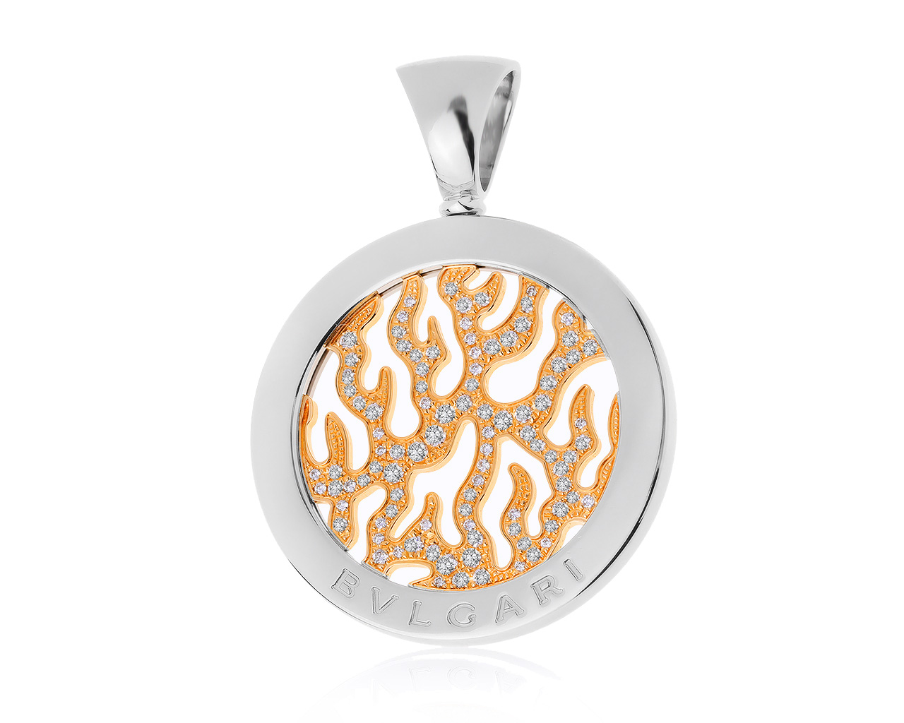 Оригинальный золотой кулон с бриллиантами 0.50ct Bvlgari Tondo 170720/1