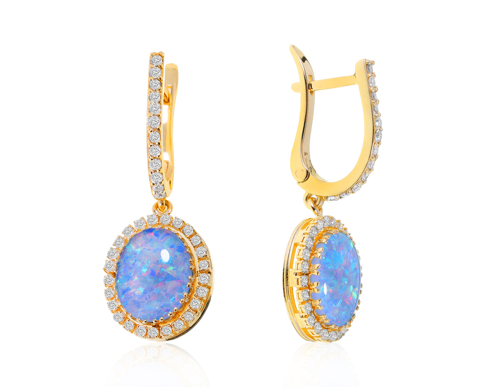 Изысканные золотые серьги с опалами 111021/3