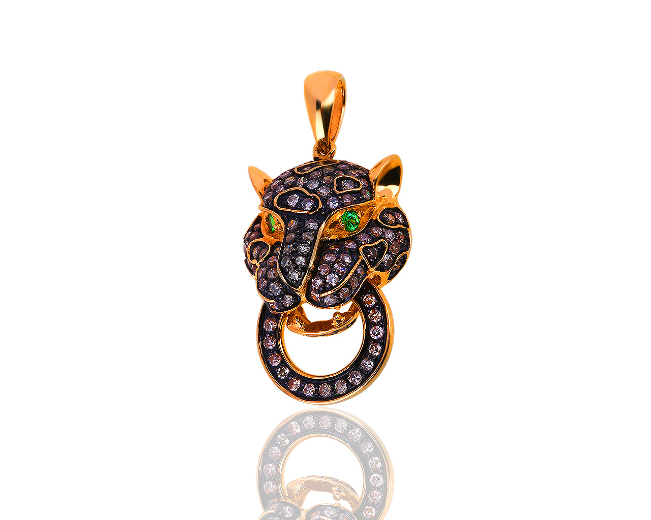 Золотая подвеска с гранатами и бриллиантами 0.53ct Roberto Bravo 160519/22