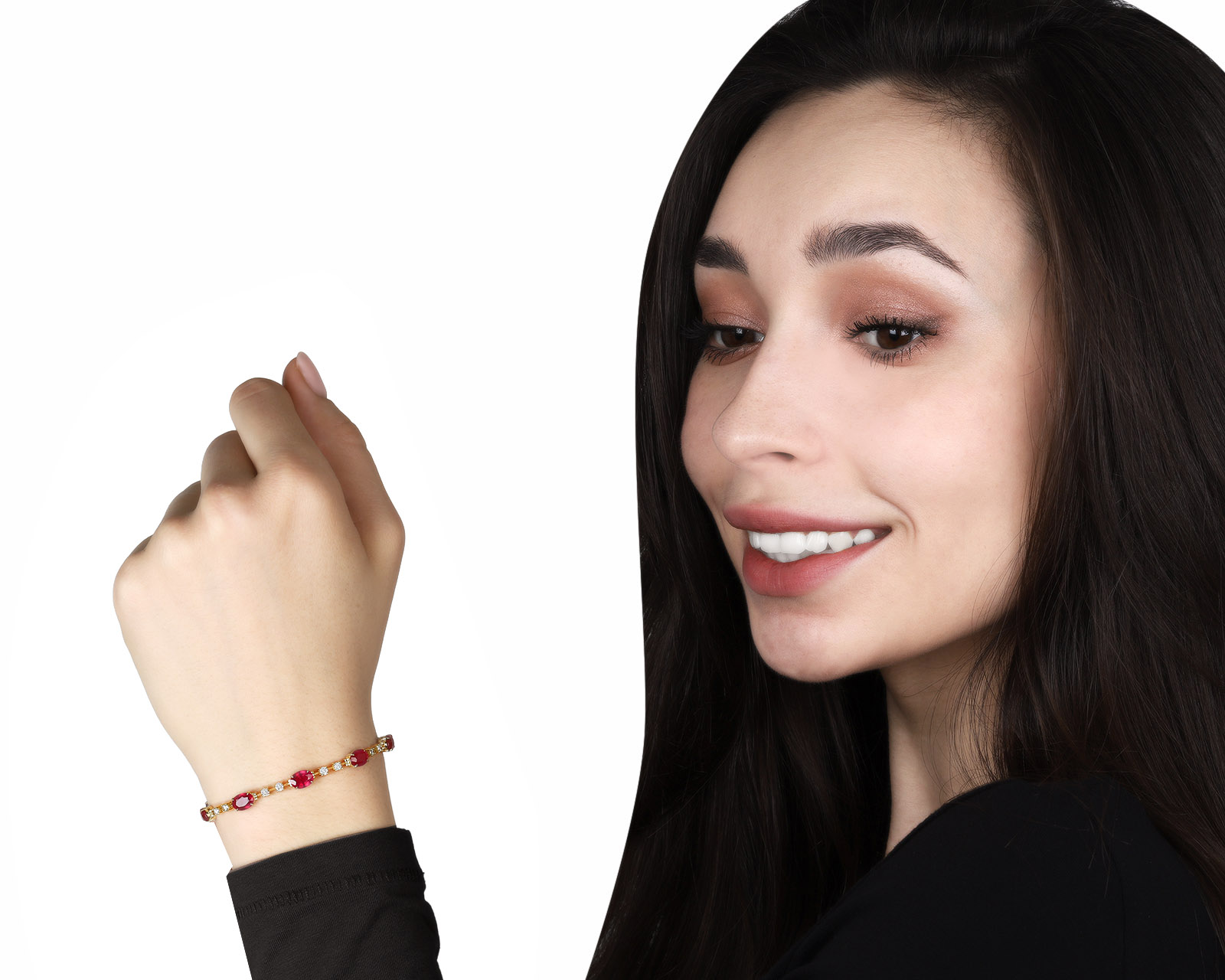 Изысканный золотой браслет с рубинами 9.62ct