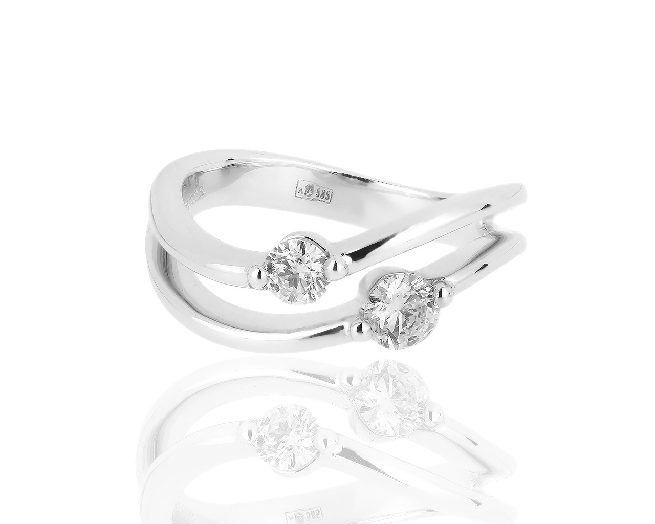 Стильное золотое кольцо с бриллиантами 0.51ct 260217/1