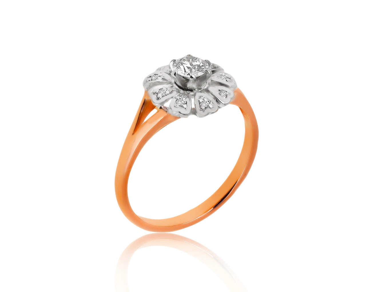 Изящное золотое кольцо с бриллиантами 0.51ct 070320/8