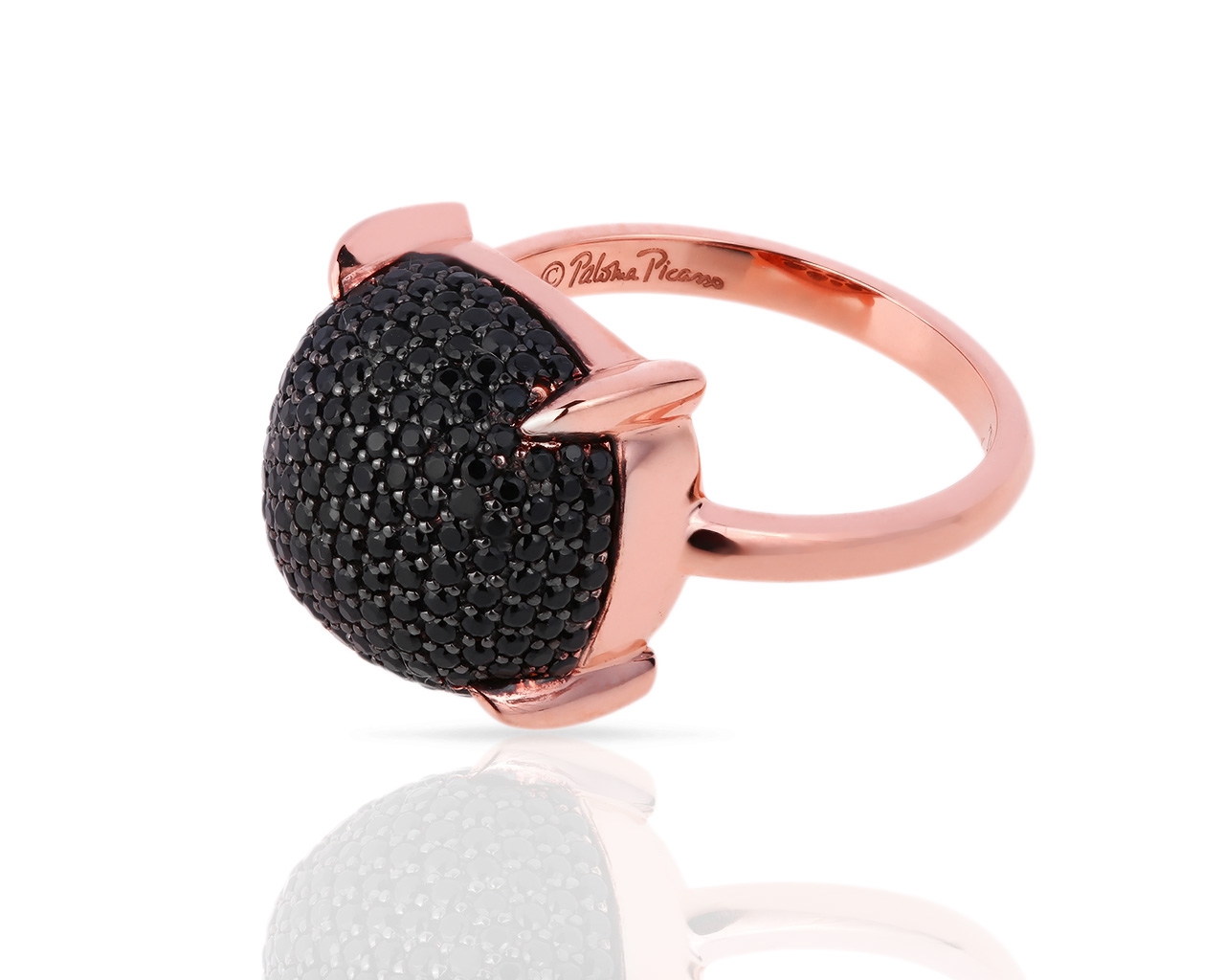 Оригинальное золотое кольцо с черной шпинелью 0.88ct Tiffany&Co