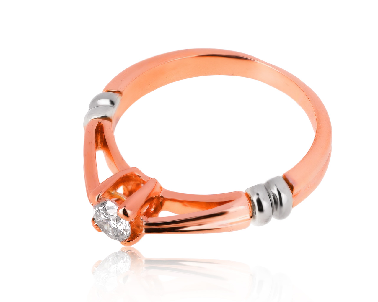 Лаконичное золотое кольцо с бриллиантом 0.34ct 200620/11