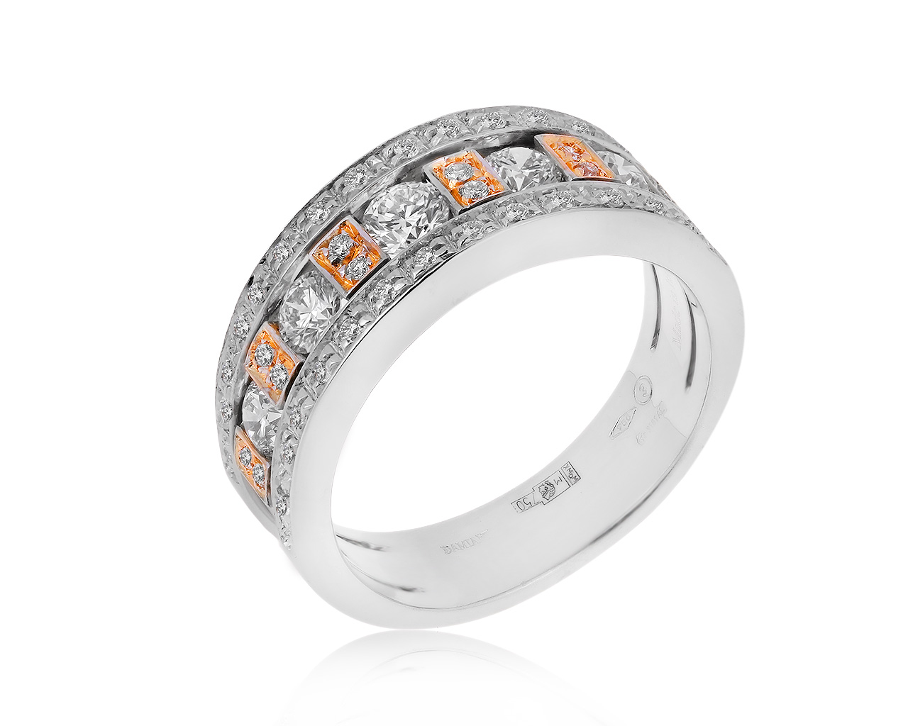 Оригинальное золотое кольцо с бриллиантами 0.82ct Damiani 060320/5