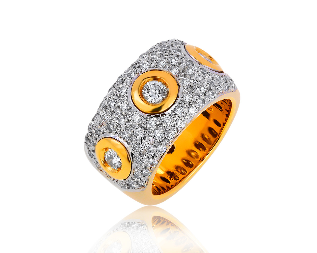 Королевское золотое кольцо с бриллиантами 1.51ct