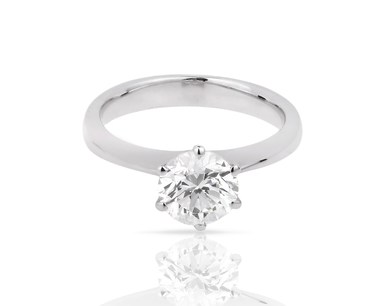 Золотое кольцо с бриллиантом 1.52ct Сертификат МГУ 300518/2