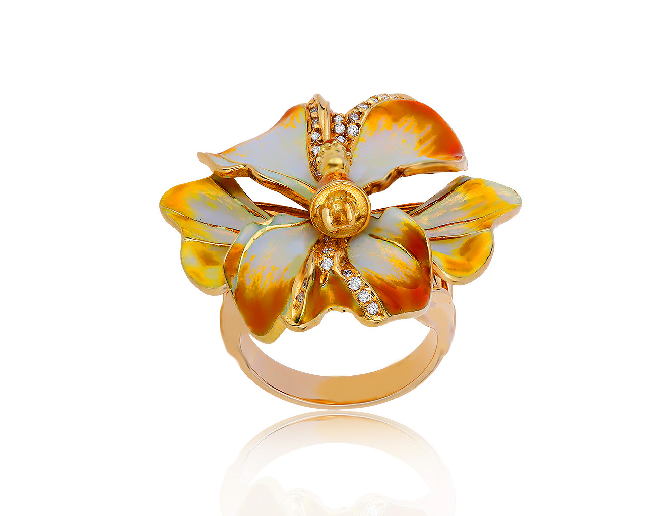 Оригинальное золотое кольцо с бриллиантами 0.22ct Roberto Bravo 300919/4