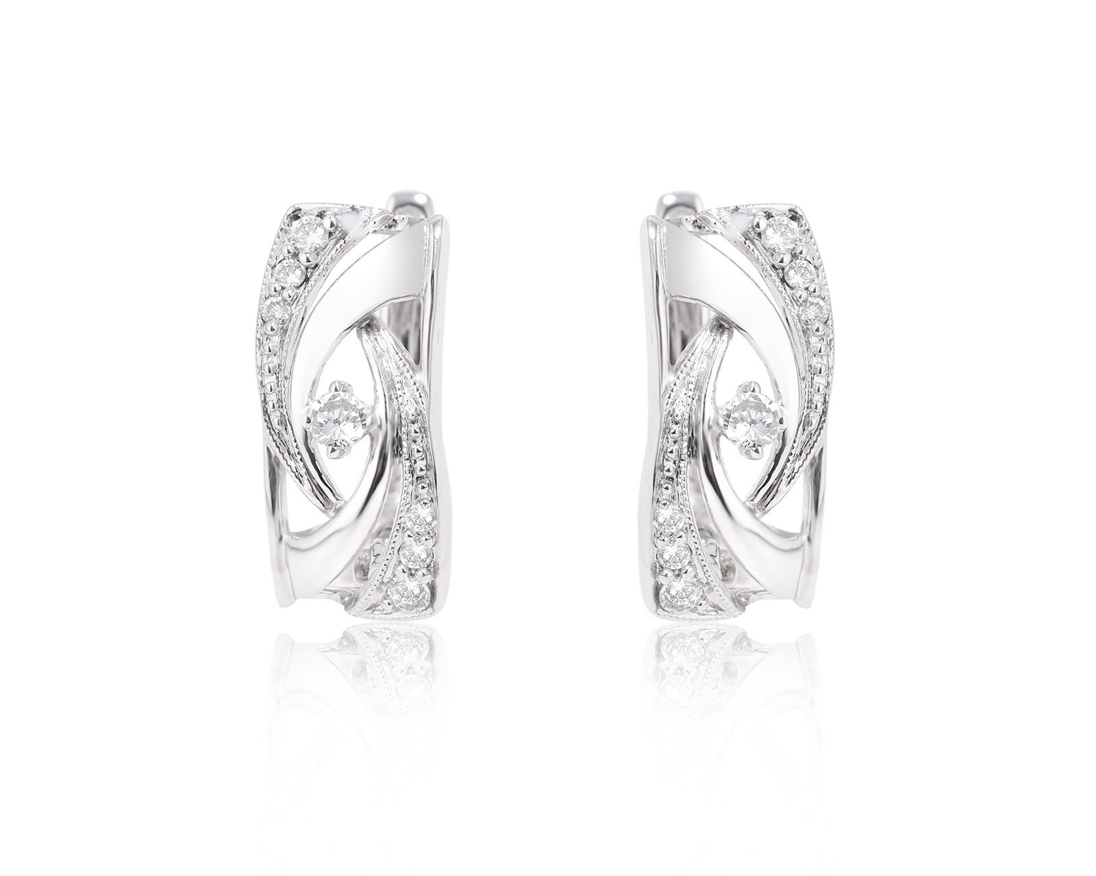 Золотые серьги с бриллиантами 0.22ct 301024/4