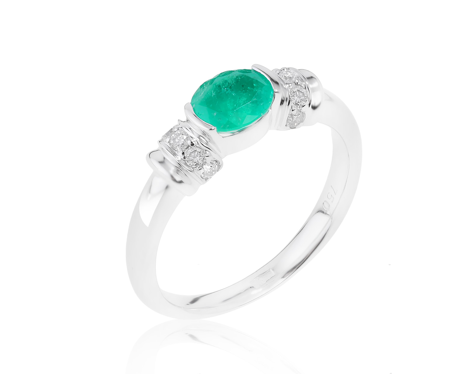 Богатое золотое кольцо с изумрудом 0.63ct 020222/8 Богатое золотое кольцо с изумрудом 0.63ct 020222/8