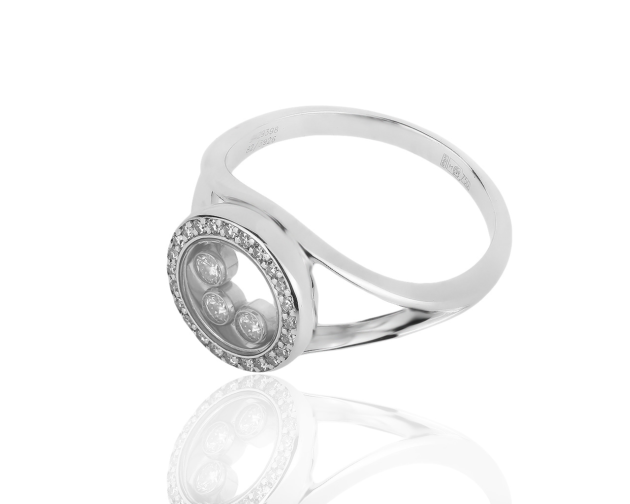 Оригинальное золотое кольцо с бриллиантами 0.33ct Chopard
