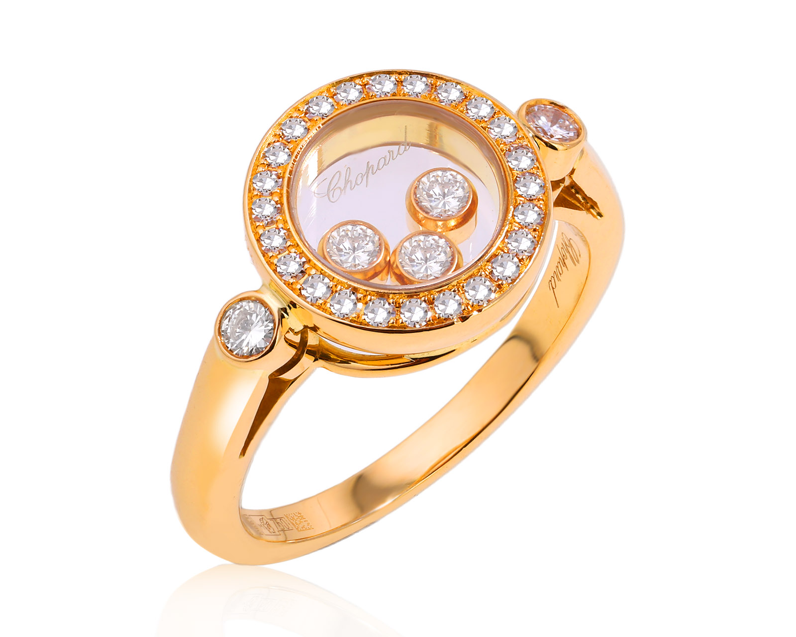 Оригинальное золотое кольцо Chopard Happy Diamonds 170925/8