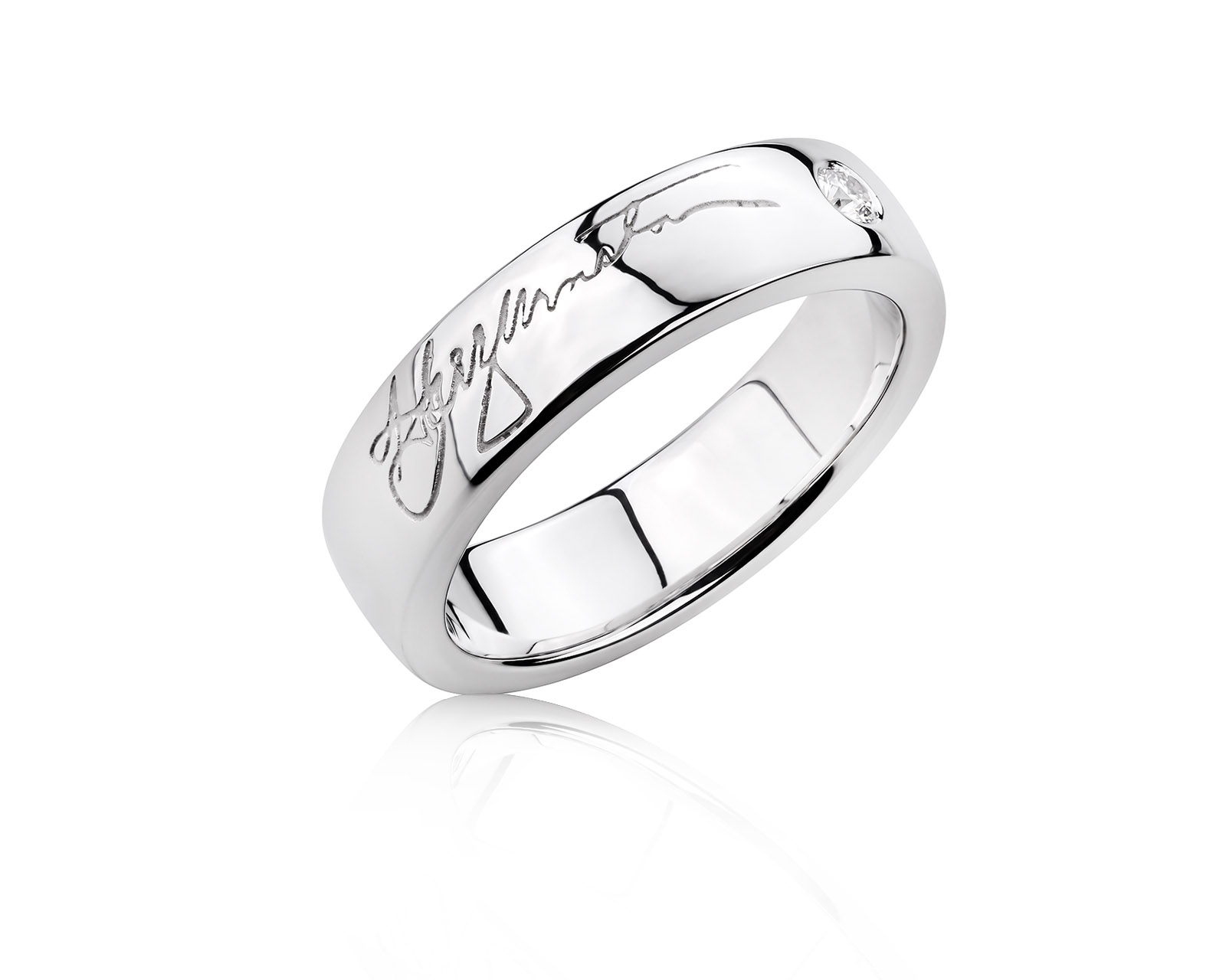 Оригинальное золотое кольцо с бриллиантом 0.03ct Harry Winston Signature