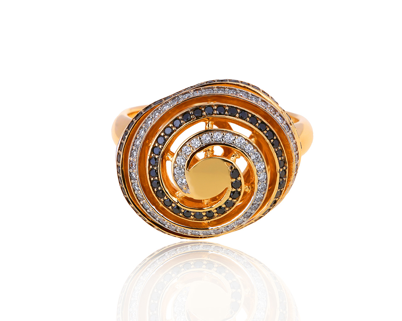 Праздничное золотое кольцо с бриллиантами 0.79ct