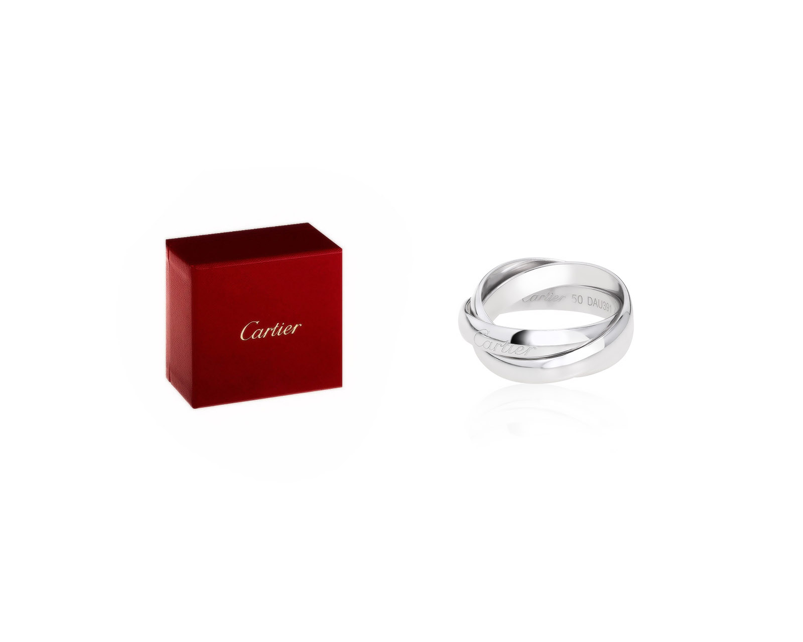 Оригинальное золотое кольцо Cartier Trinity