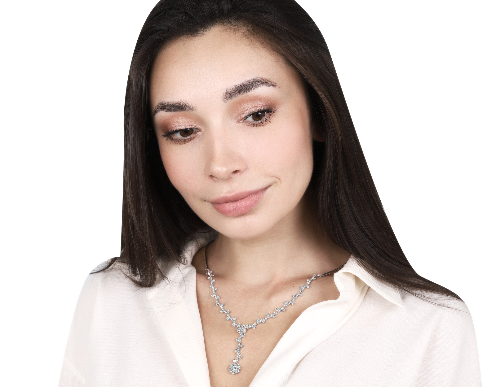 Прекрасное золотое колье с бриллиантами 5.13ct