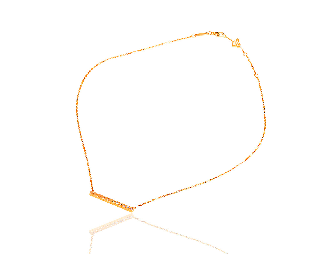 Солидное золотое колье с бриллиантами 0.06ct Chopard Ice Cube