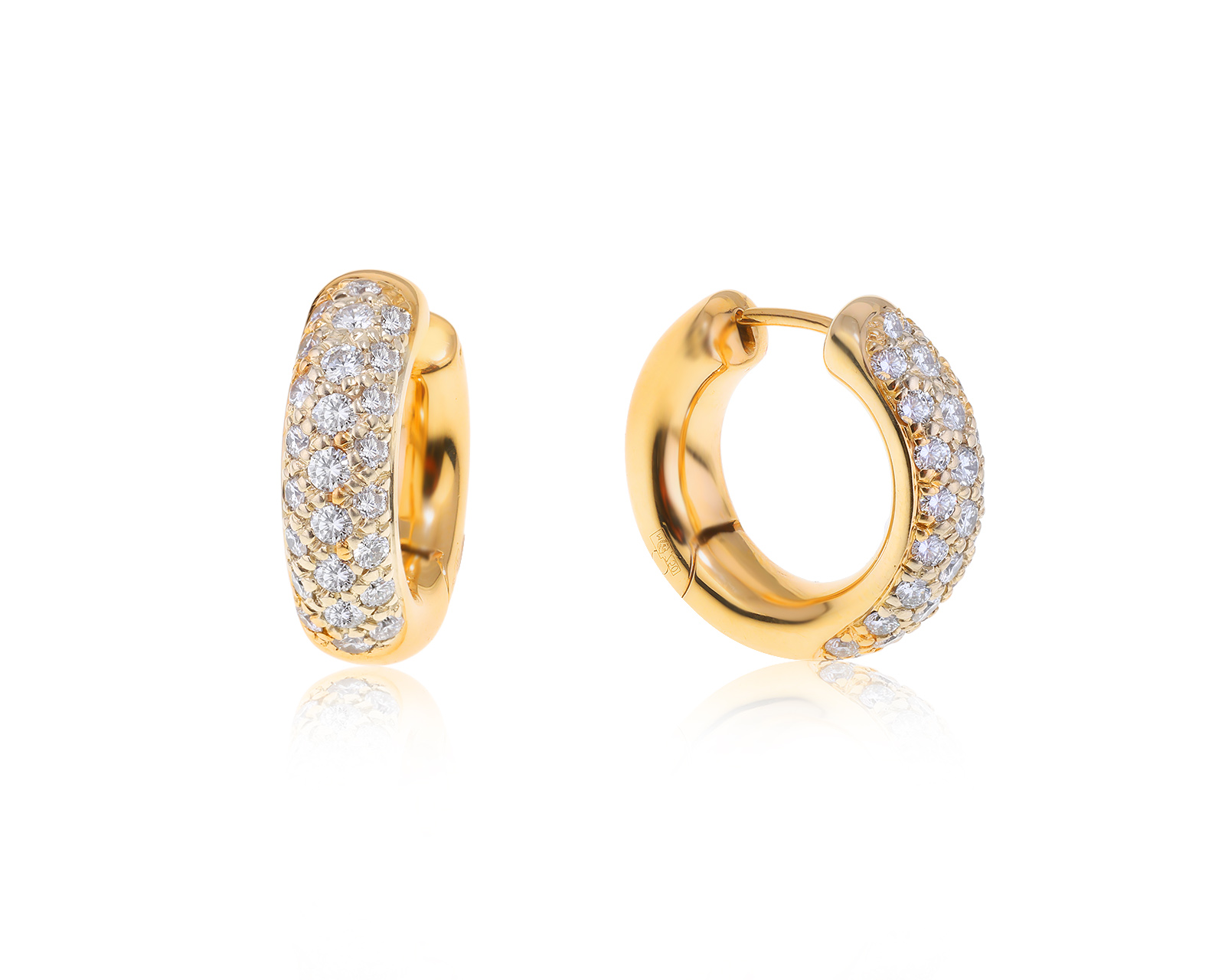 Золотые серьги с бриллиантами 1.18ct