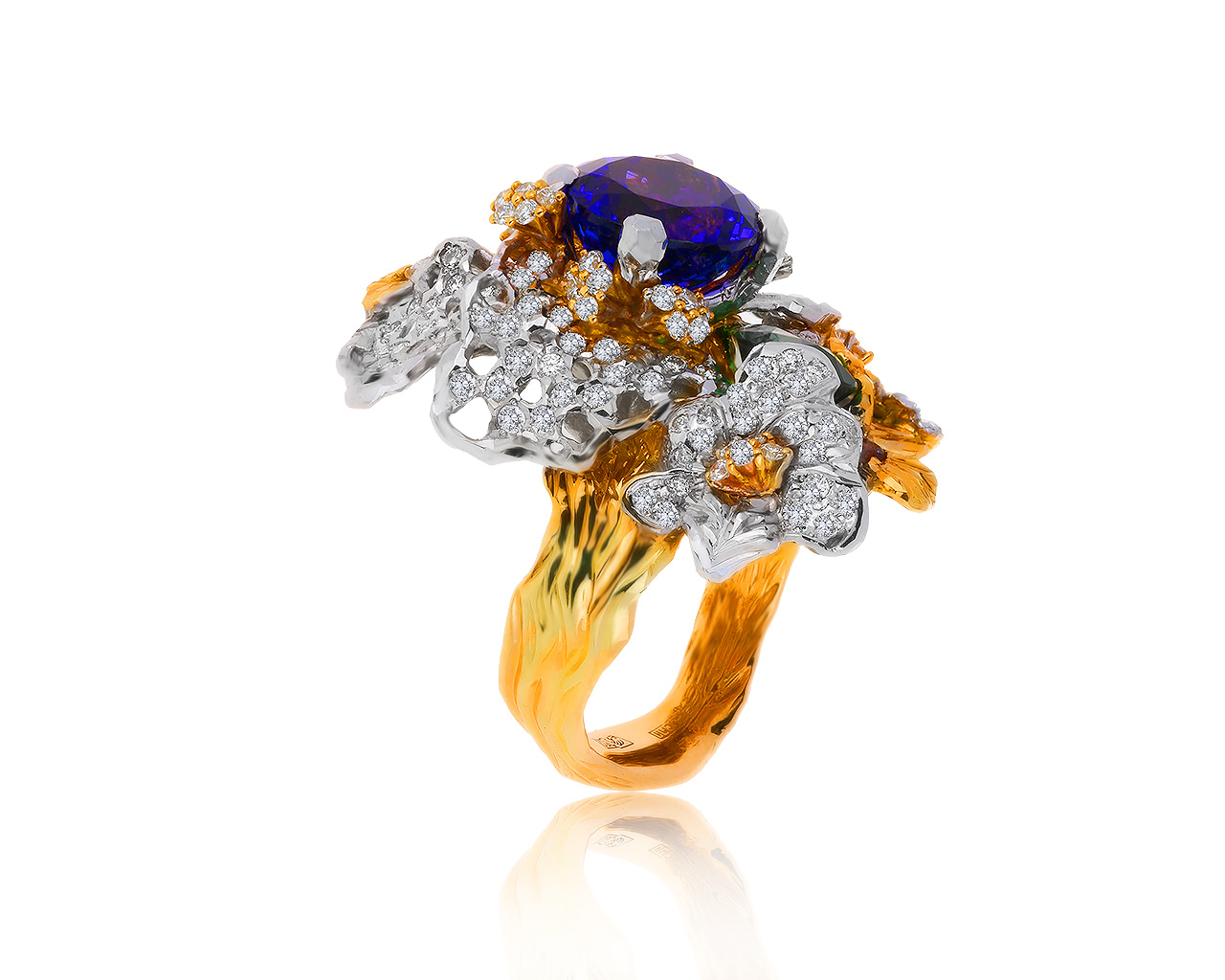 Оригинальное золотое кольцо с бриллиантами 1.66ct Moiseikin 240819/7